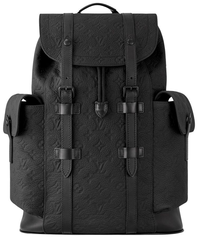 Louis Vuitton Christopher MM Black Embossed Taurillon Monogram Cowhide Leather