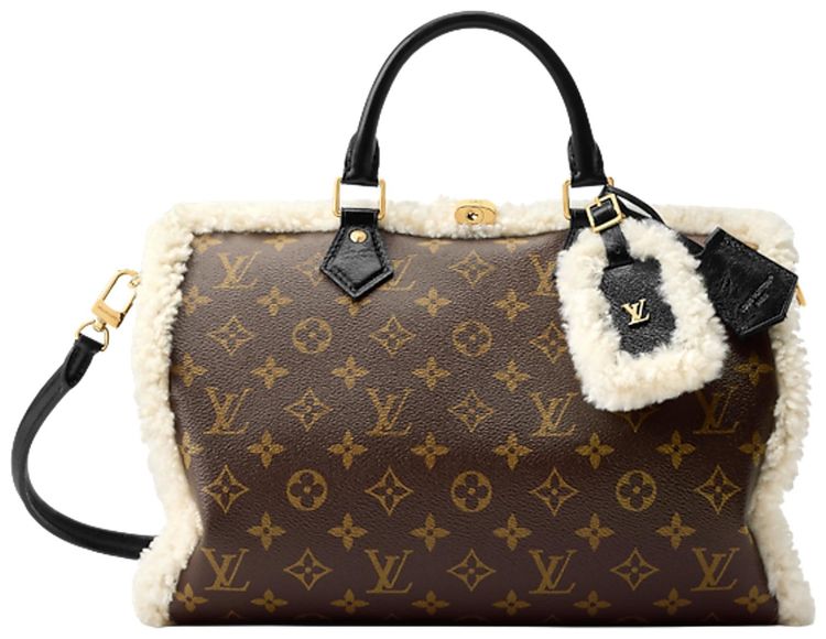 Louis Vuitton Speedy Soft 30 Teddy Brown Monogram Shearling