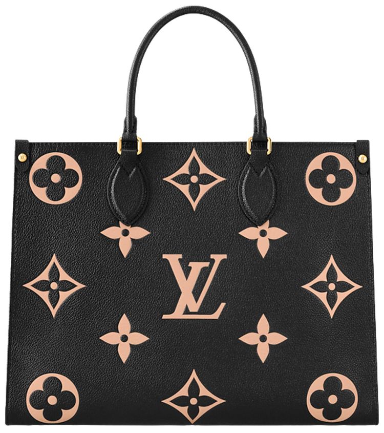 Louis Vuitton Onthego MM BlackBeige Monogram Embossed Empreinte Cowhide Leather