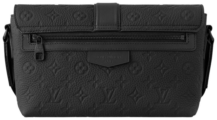 Louis Vuitton S Cape Messenger Black Embossed Cowhide Monogram Taurillon Leather