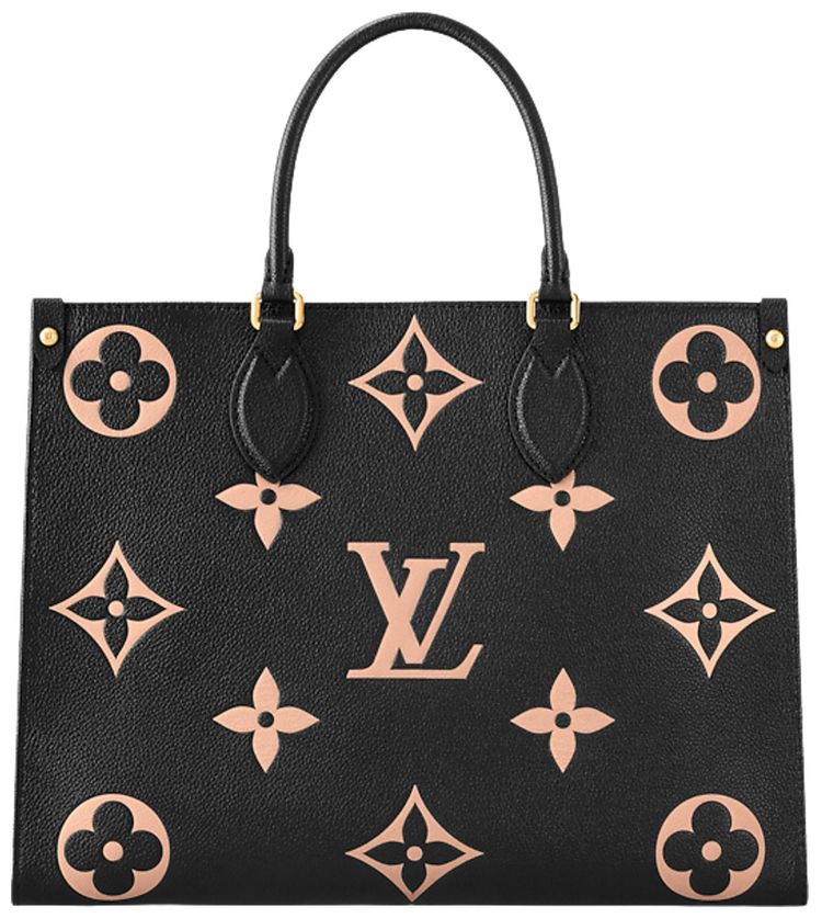 Louis Vuitton Onthego MM BlackBeige Monogram Embossed Empreinte Cowhide Leather
