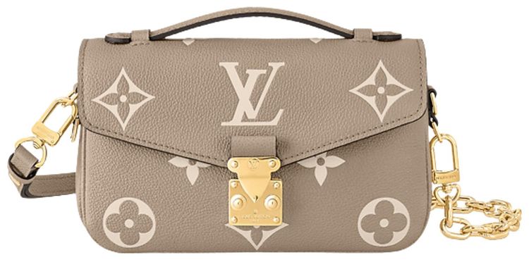 Louis Vuitton Pochette Metis East West Tourterelle GrayCream Monogram Embossed Empreinte Cowhide Leather
