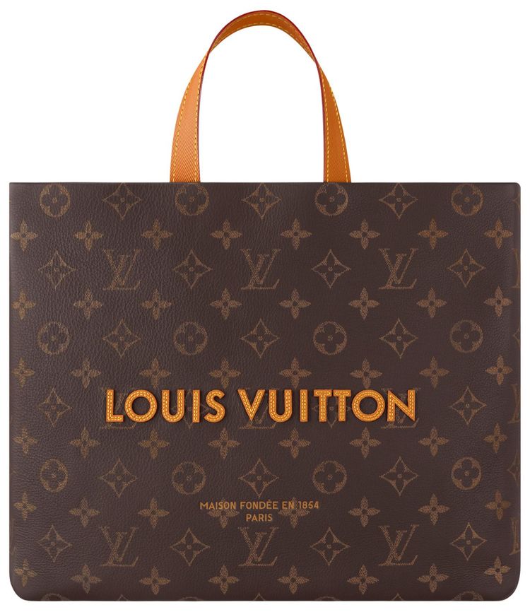 Louis Vuitton Shopper Tote MM Brown Monogram Cowhide Leather
