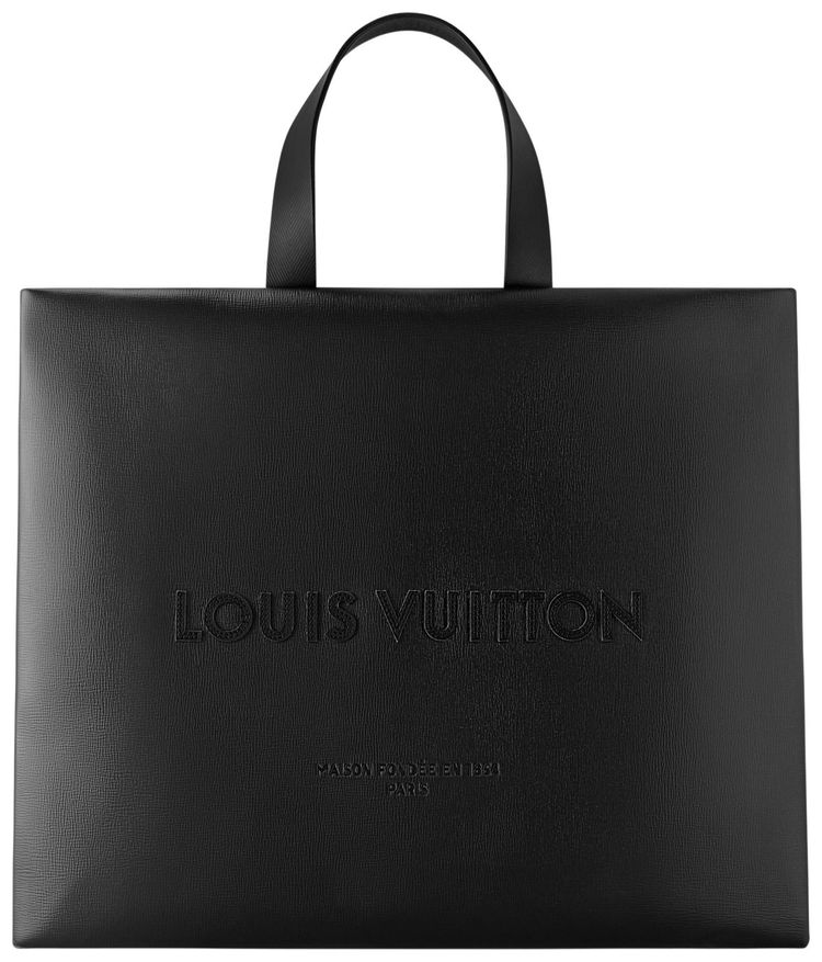 Louis Vuitton Shopper Tote MM Black Cowhide Leather