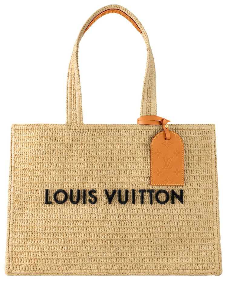 Louis Vuitton Summer Shopper Tote Mm Natural Beige Natural Raffia