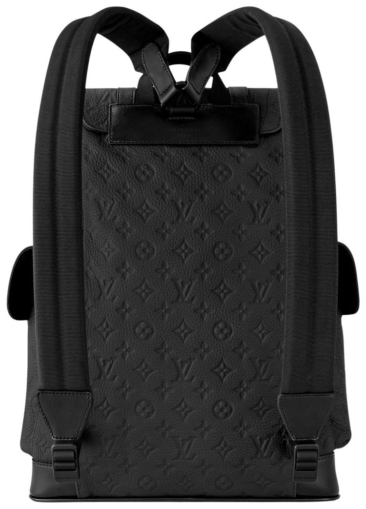 Louis Vuitton Christopher MM Black Embossed Taurillon Monogram Cowhide Leather