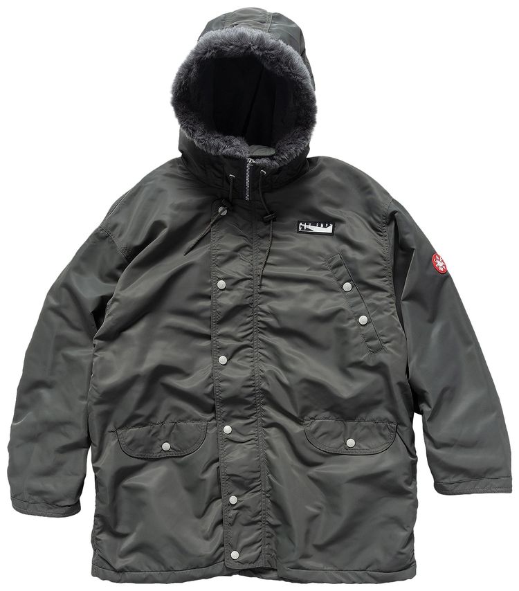 Cav Empt Fur Hood Zip Coat Grey