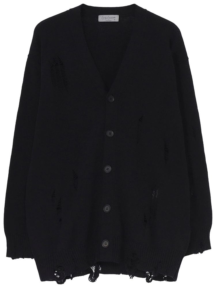 Yohji Yamamoto V Neck Cardigan Black