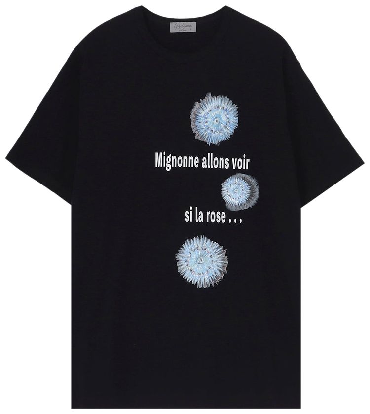 Yohji Yamamoto Printed Short Sleeve T Shirt Black