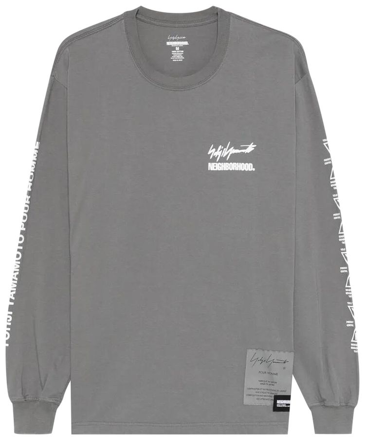 Yohji Yamamoto  Neighborhood Long Sleeve T Shirt Grey