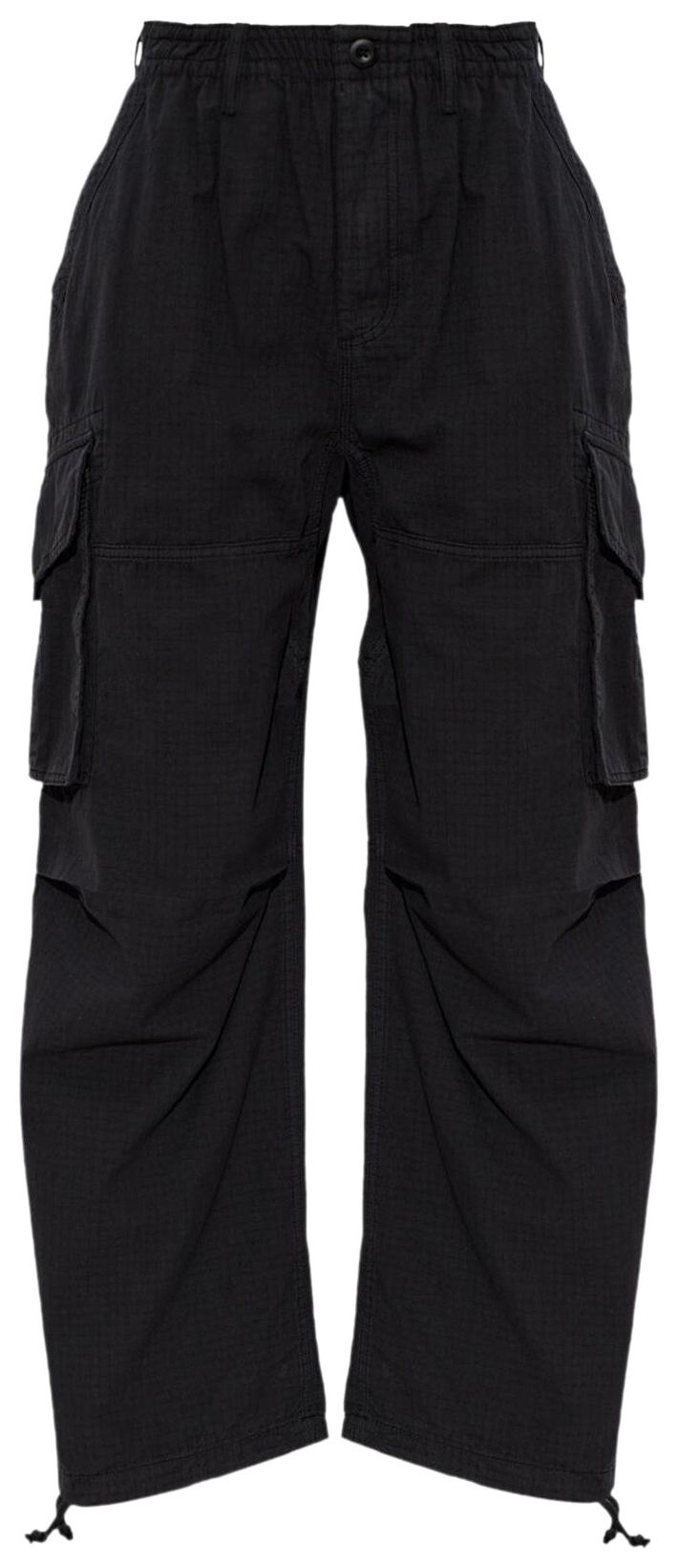 Alexander Wang Elastic Mid Rise Cargo Pants Jet Black