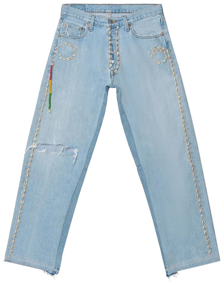 Barriers Cowrie Shell Denim Jeans Blue