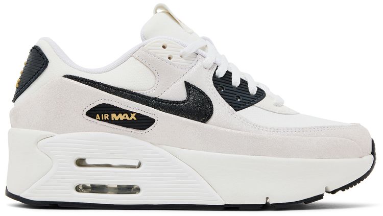 Nike Wmns Air Max 90 LV8 White Metallic Gold Black