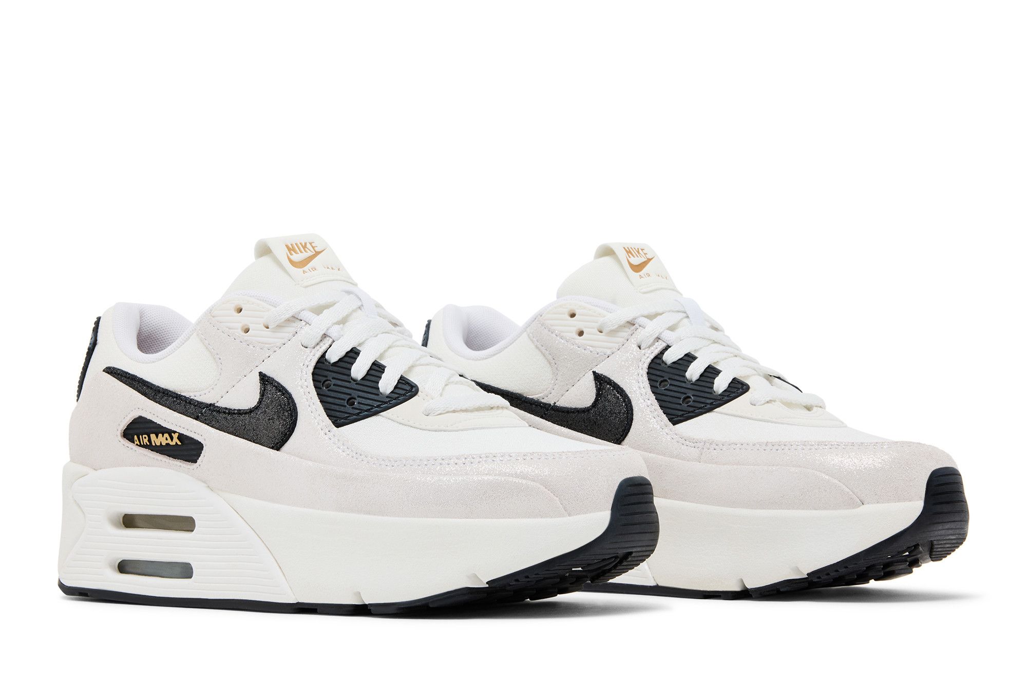 Buy Nike Wmns Air Max 90 LV8 'White Metallic Gold Black' - HQ3497