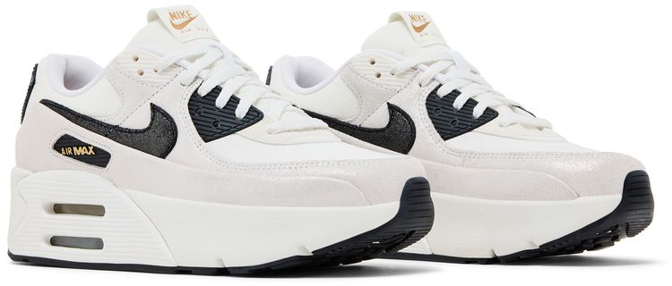 Nike Wmns Air Max 90 LV8 White Metallic Gold Black