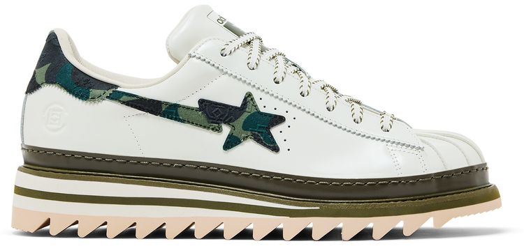 CLOT x BAPE x adidas Superstar Off White Olive Cargo