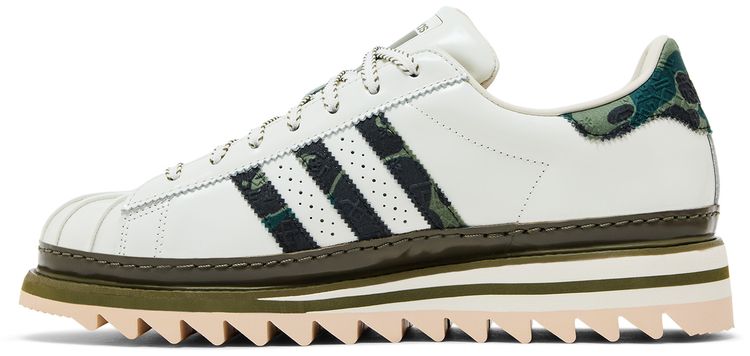CLOT x BAPE x adidas Superstar Off White Olive Cargo