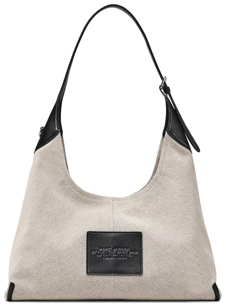 Marc Jacobs Canvas Leather Belted Sack Bag IvoryBlack