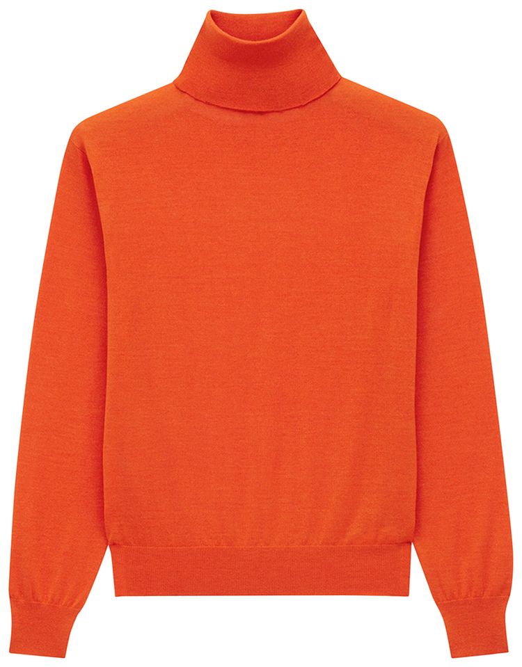 Saint Laurent Pull Col Roule Orange