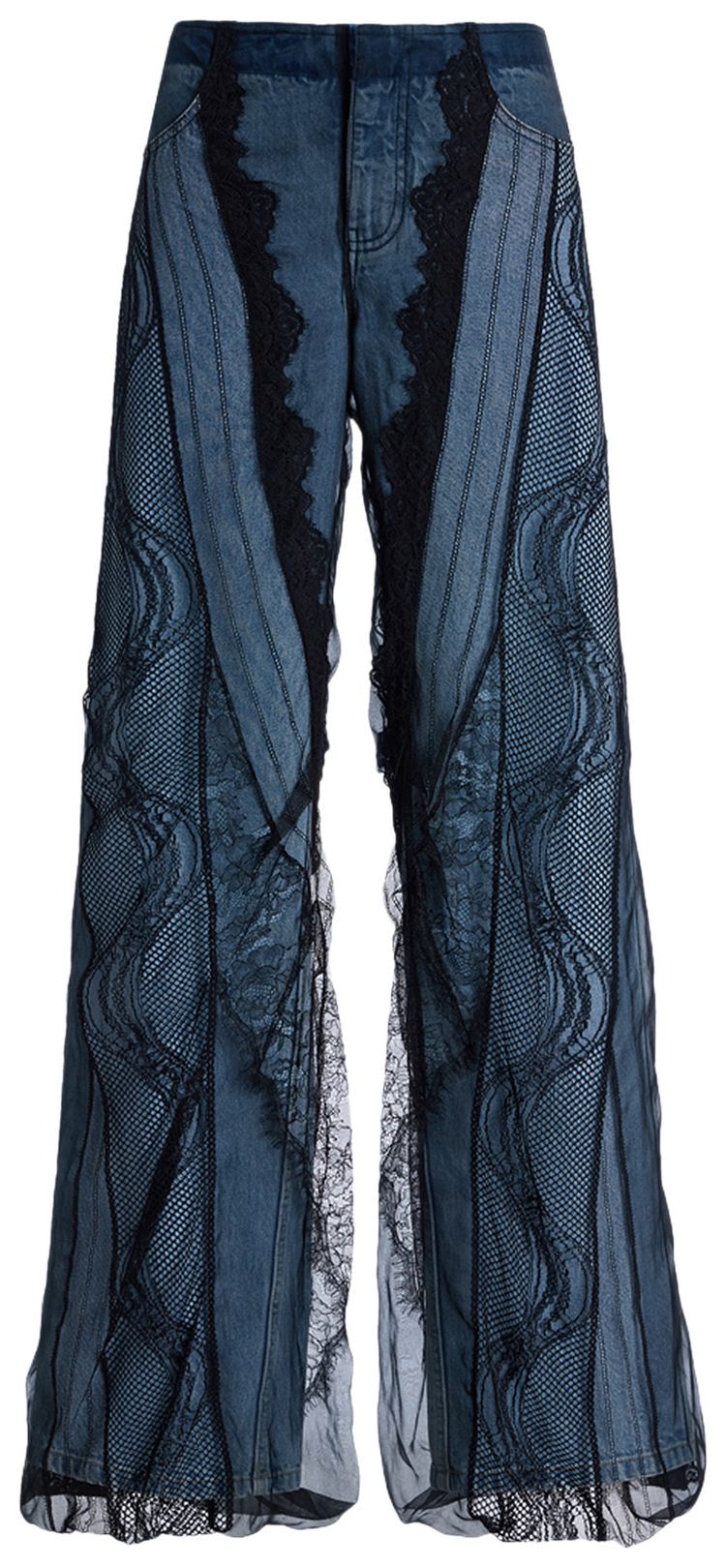 Christopher Esber Encased Lace Denim Jean Indigo Black