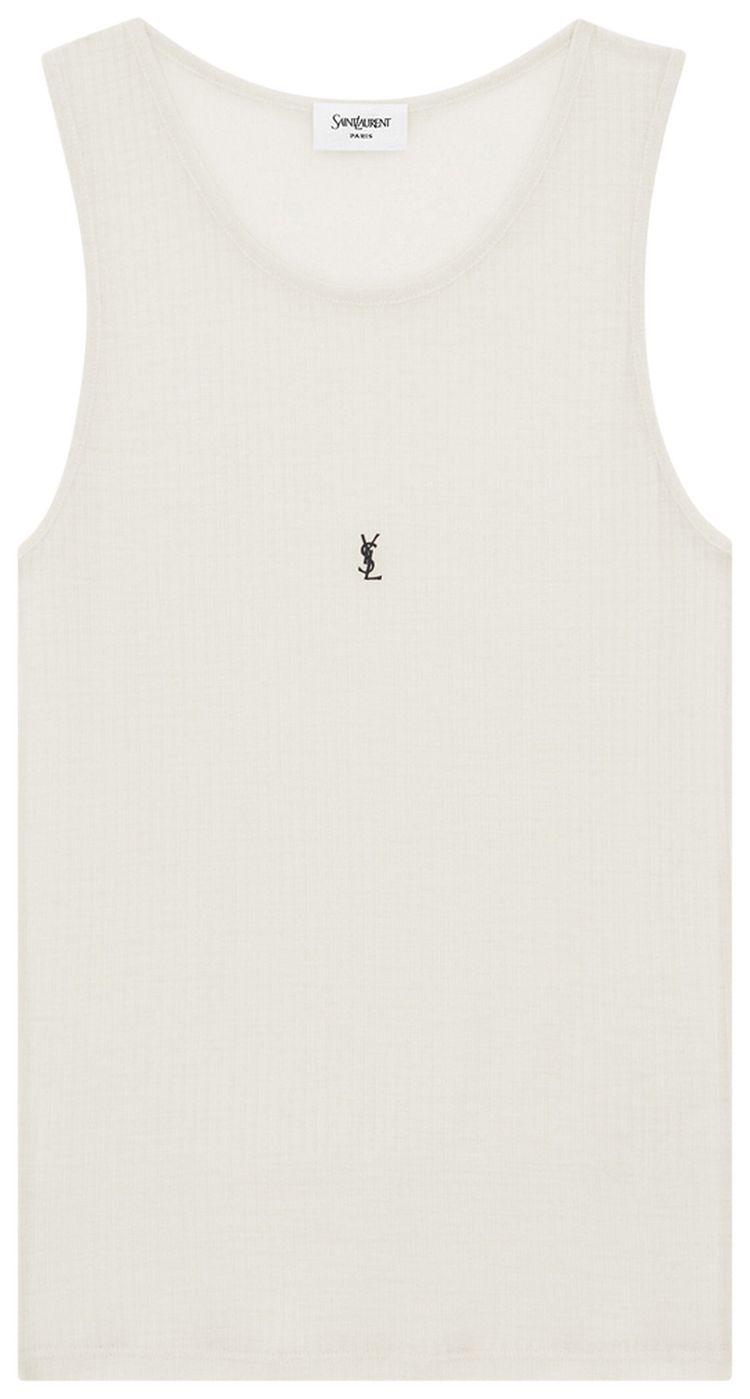 Saint Laurent Debardeur Broderie NaturelNoir