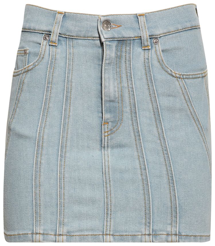 Mugler Denim Skirt Medium Blue