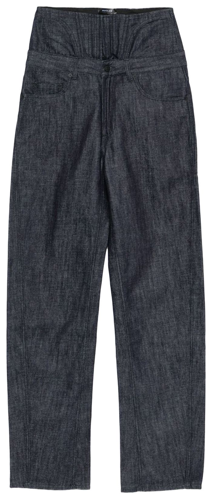 Mugler Pants Raw Blue