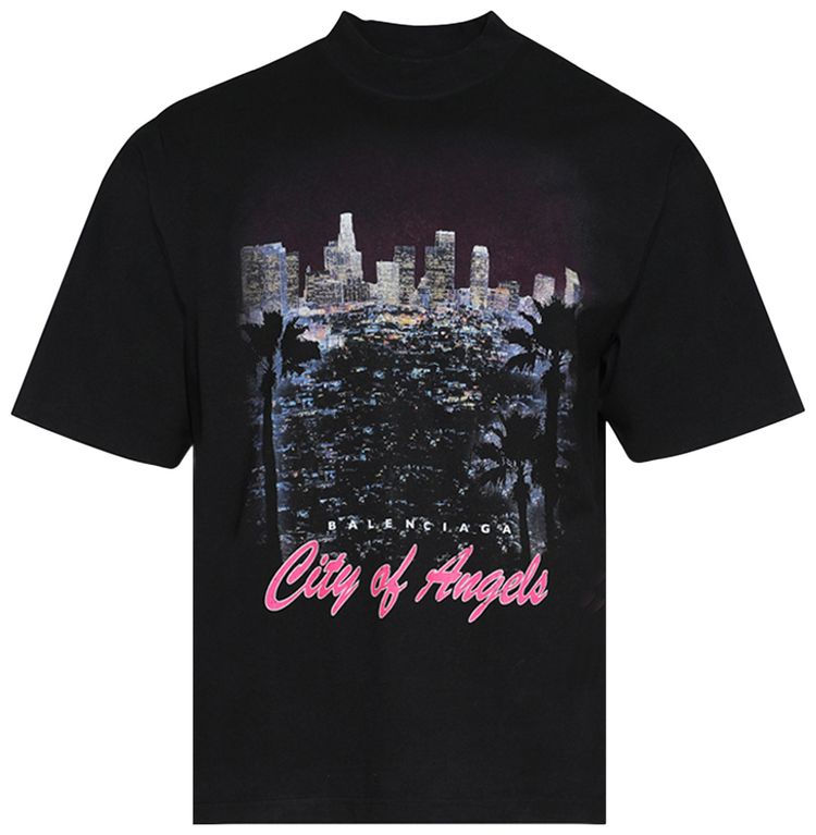 Balenciaga Medium Fit T Shirt Faded Washed Black