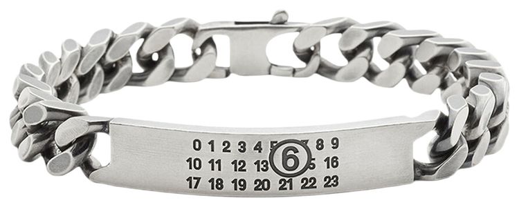 MM6 Maison Margiela Minimal Logo ID Tag Curb Bracelet Brunito