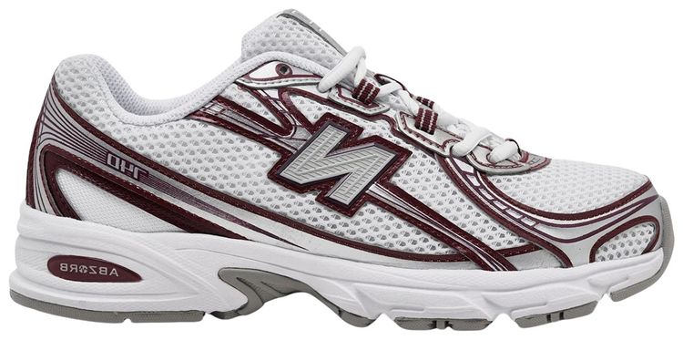 New Balance 740 White Burgundy Silver