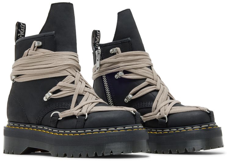 Dr Martens x Rick Owens Wmns DRKSHDW 1460 Quad Sole Megalace Boot Black