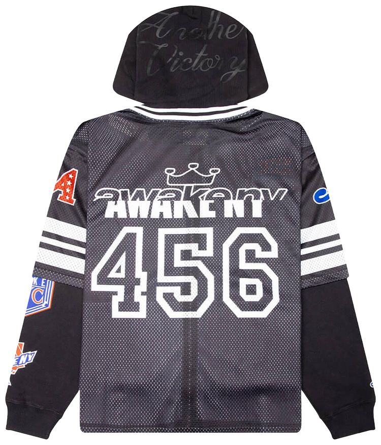 Awake NY Headcrack Champs Jersey Zip Hoodie Black
