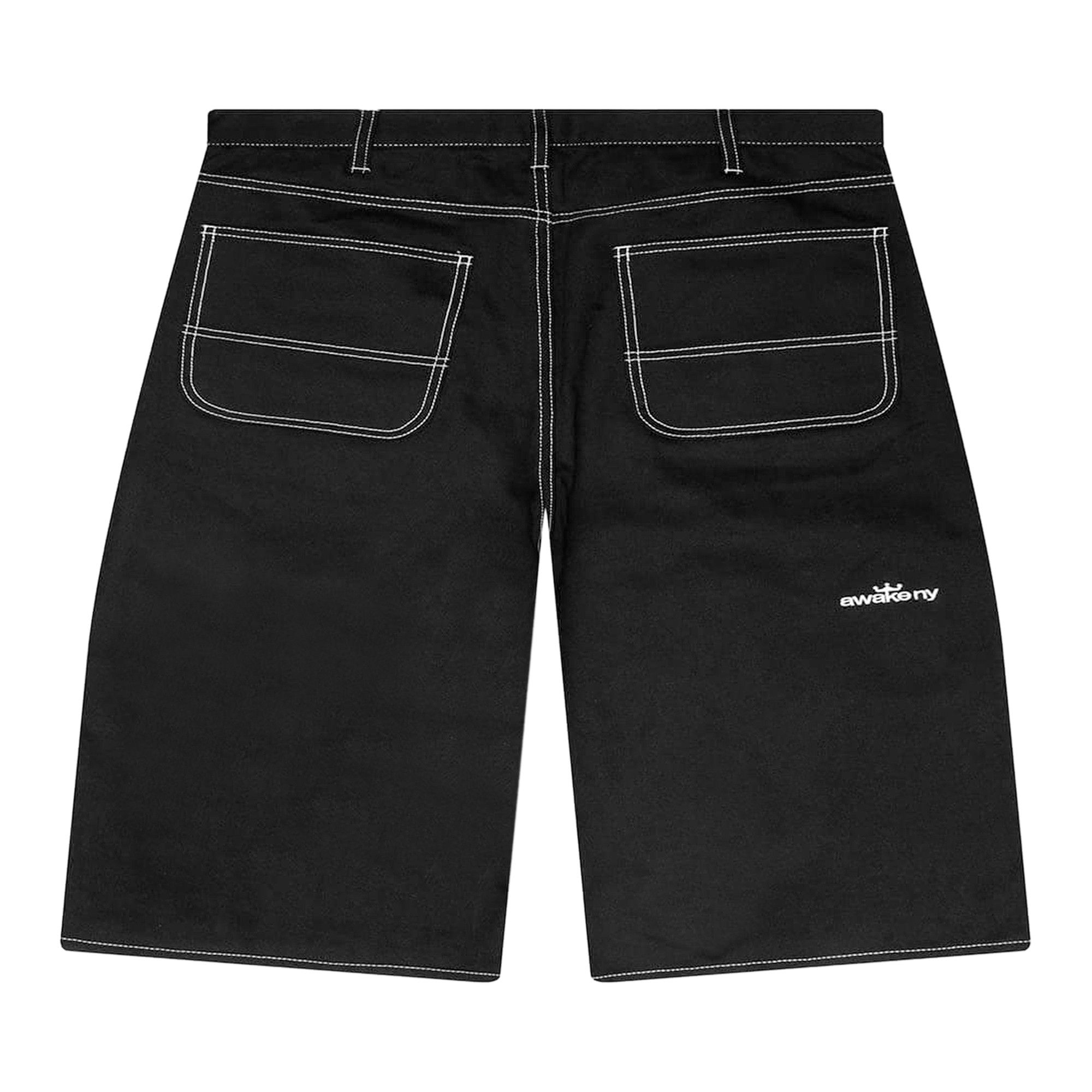 Buy Awake NY Double Knee Jort 'Black' - AWK SP26 PA009 BLAC | GOAT