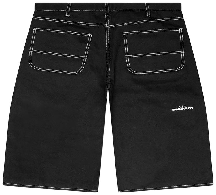 Awake NY Double Knee Jort Black