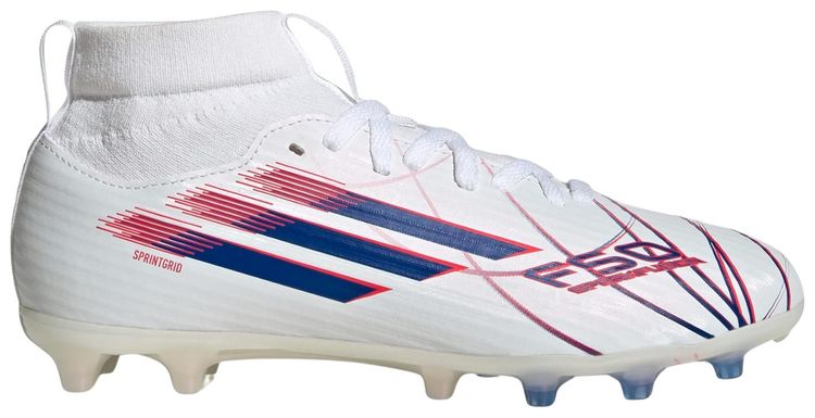 adidas F50 Sparkfusion League Mid FG AG Little Kid Cloud White Royal Blue