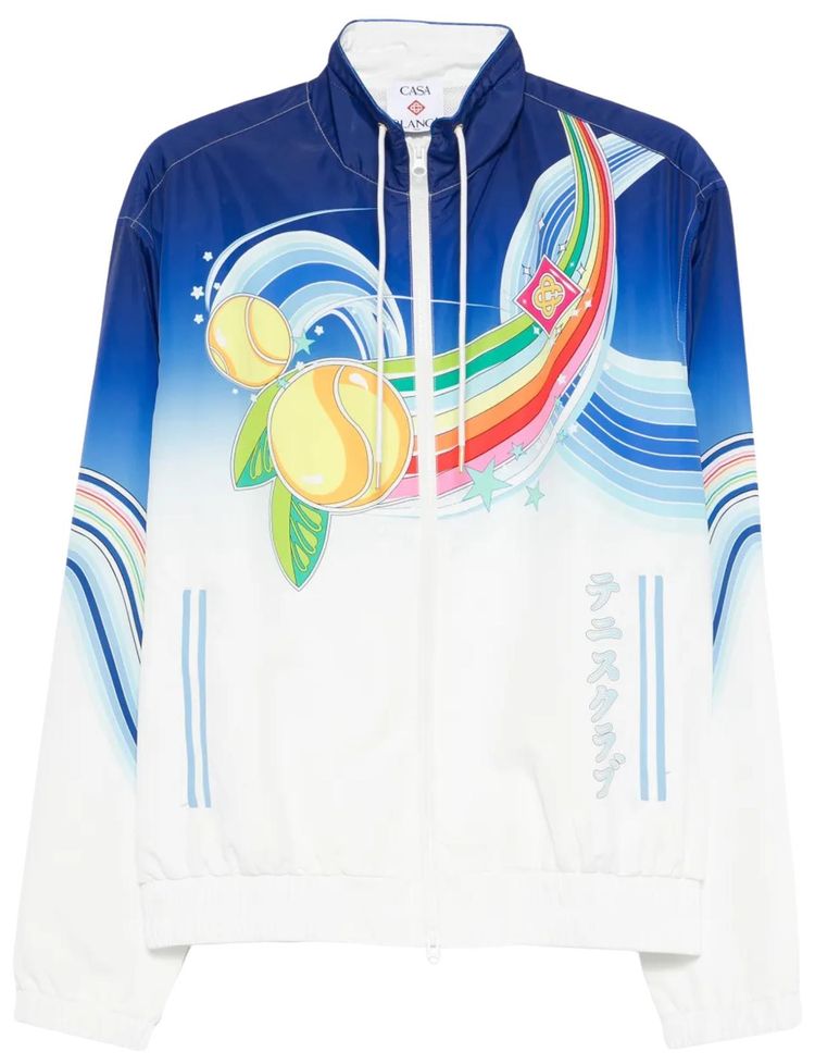 Casablanca Graphic Zipped Jacket White