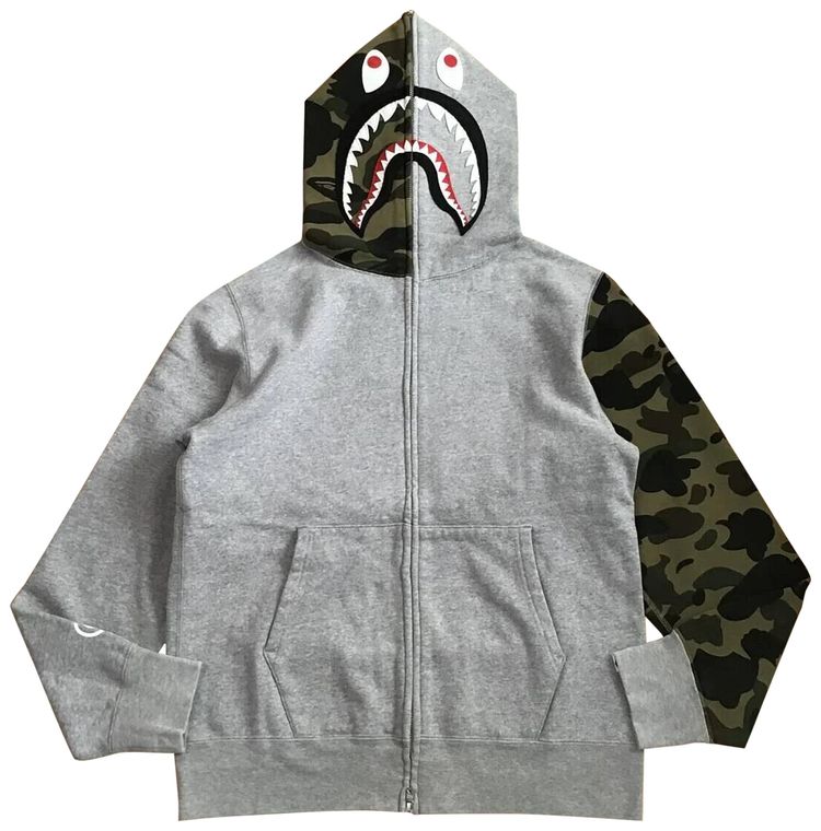 BAPE x 1st Camo Shark Full Zip Hoodie Grey