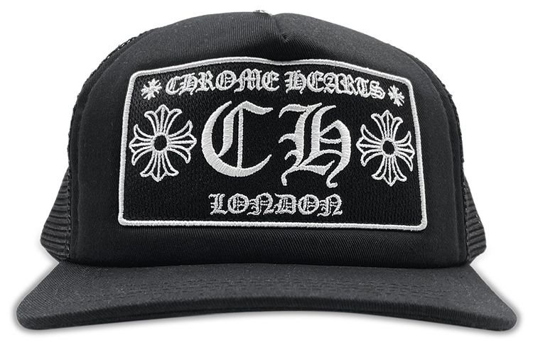 Chrome Hearts London Embroidered Patch Baseball Cap Black