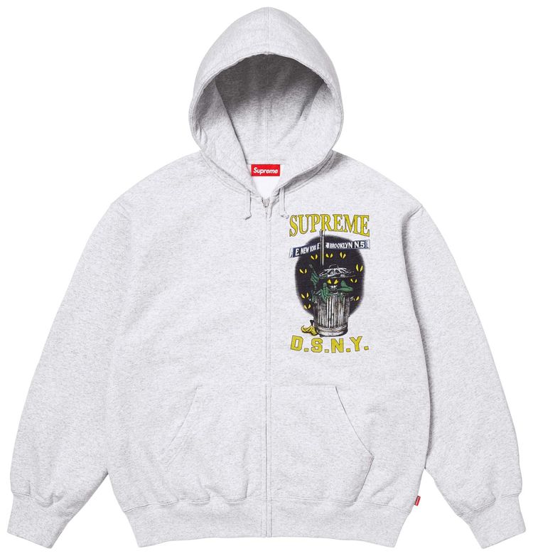 Supreme x Dsny Zip Up Hooded Sweatshirt Ash Grey