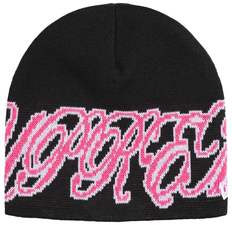 Supreme New Era Cursive Beanie Black
