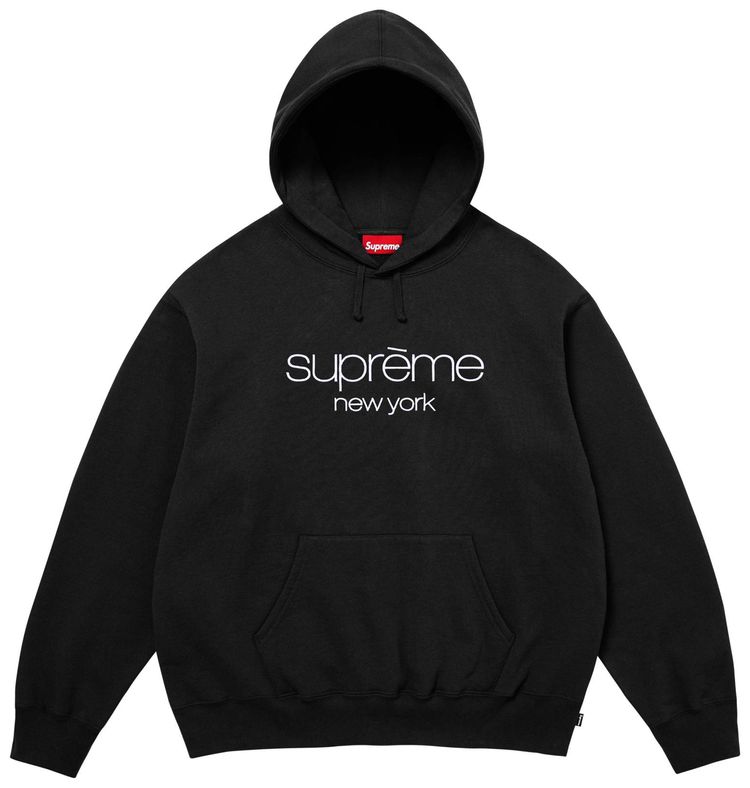 Supreme Classic Logo Hooded Sweatshirt Black
