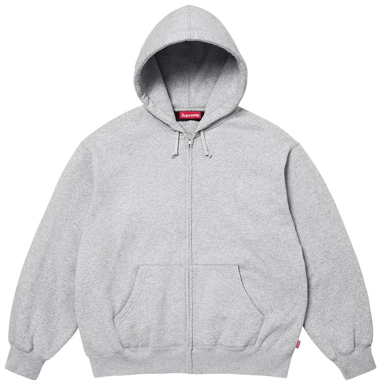 Supreme Cut Out Zip Up Hooded Sweatshirt Heather Grey