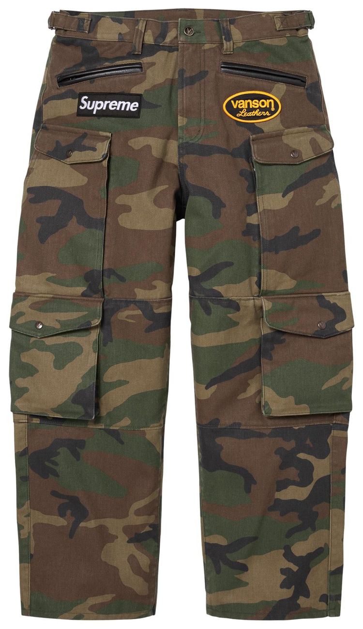 Supreme x Vanson Leathers Cordura Pant Woodland Camo