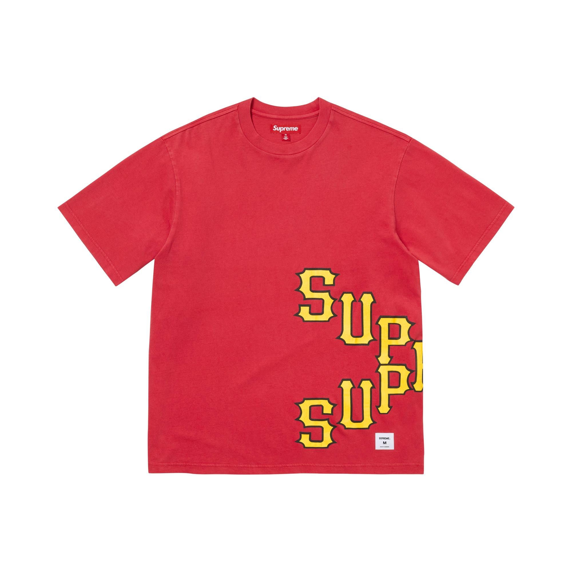 Buy Supreme Cracked Spellout Short-Sleeve Top 'Washed Red