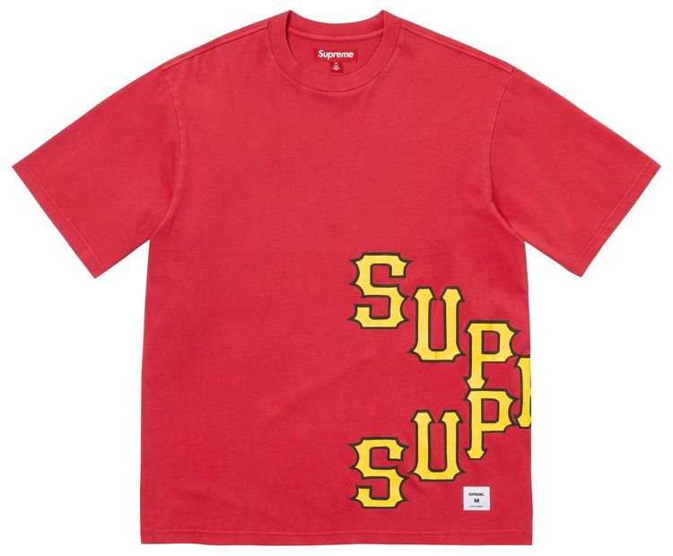 Supreme Cracked Spellout Short Sleeve Top Washed Red