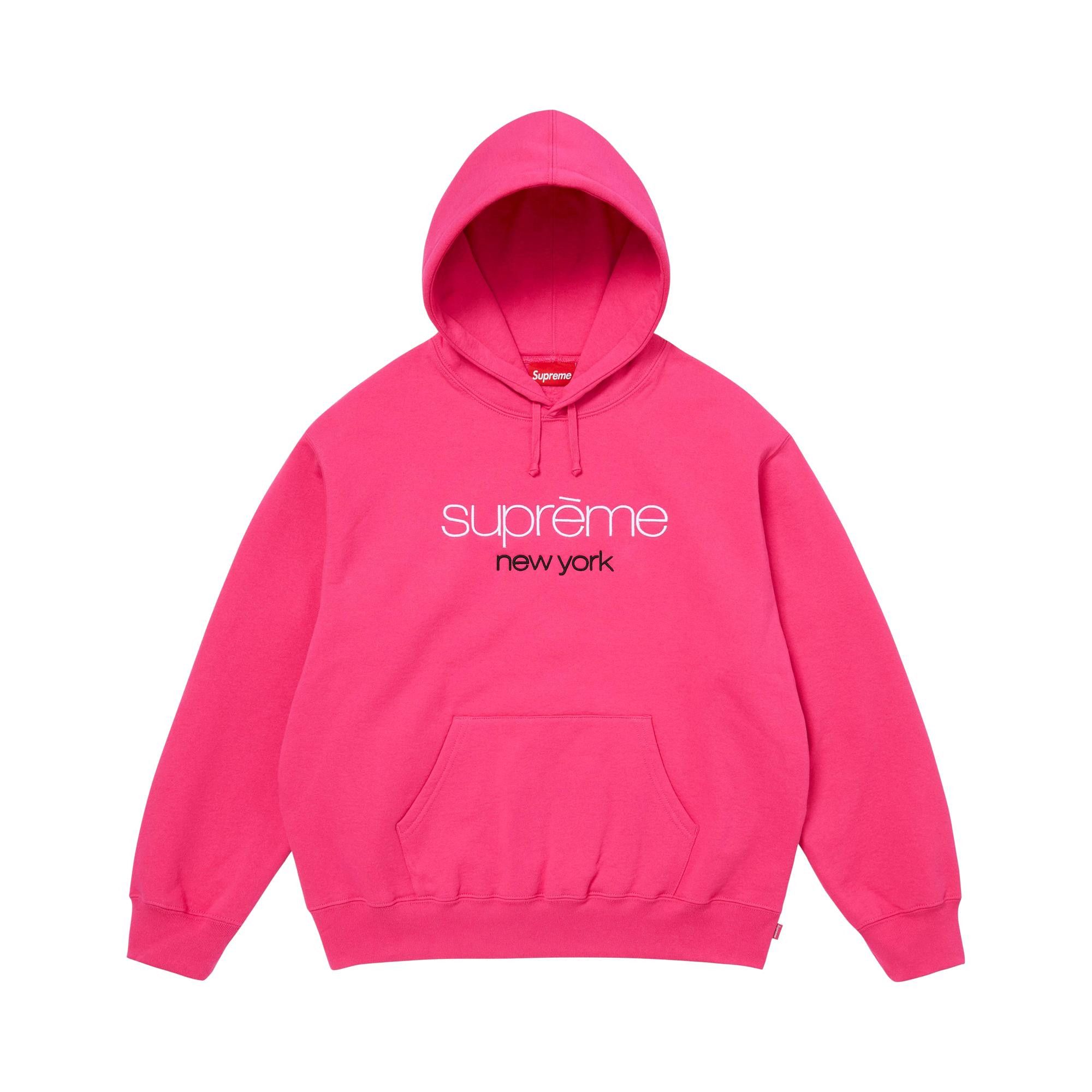 Buy Supreme Classic Logo Hooded Sweatshirt 'Bright Fuchsia