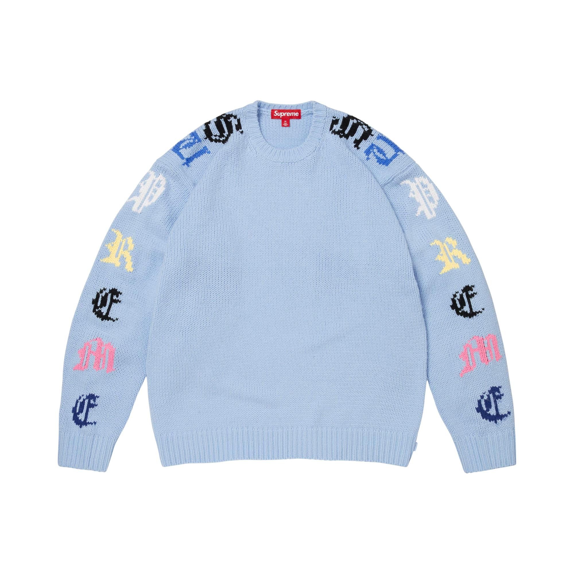 UTA　supreme Old EnglishSleevesSweater Buy Supreme Old English Sleeves Sweater 'Light Blue' - SS26SK16