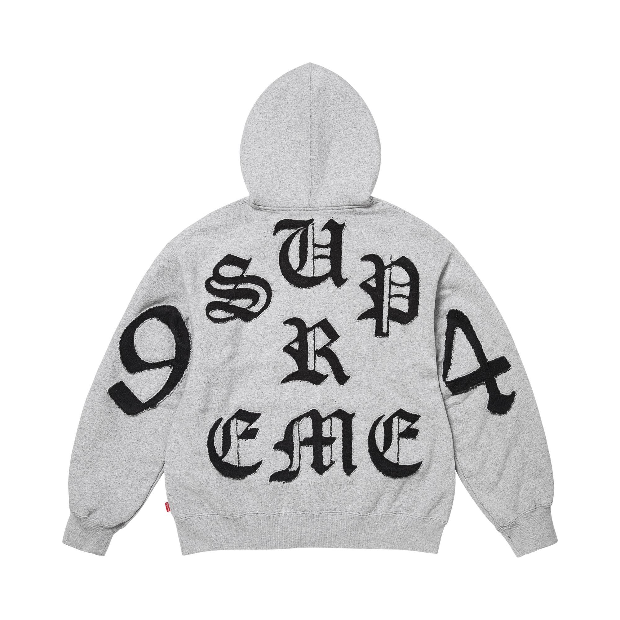 Buy Supreme Cut Out Zip Up Hooded Sweatshirt 'Heather Grey