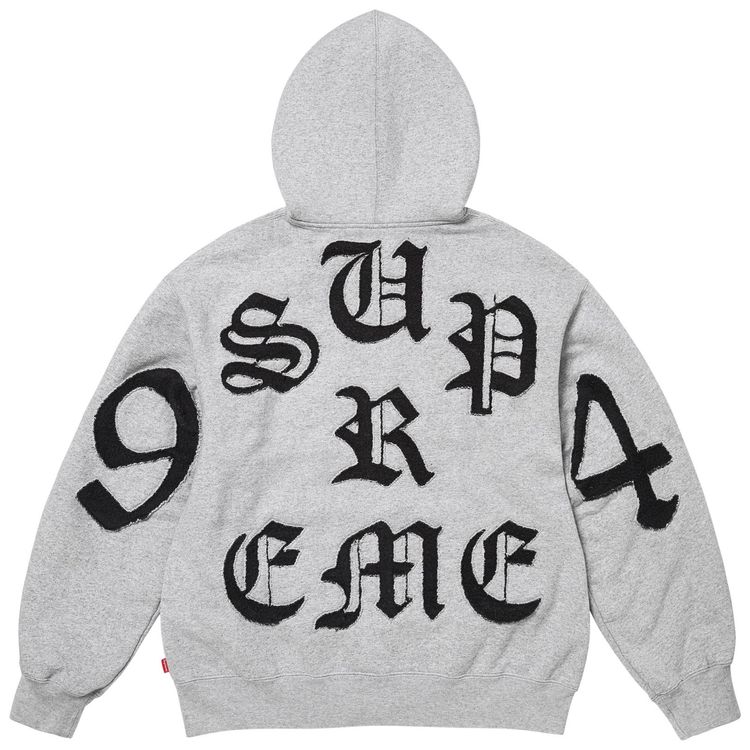 Supreme Cut Out Zip Up Hooded Sweatshirt Heather Grey