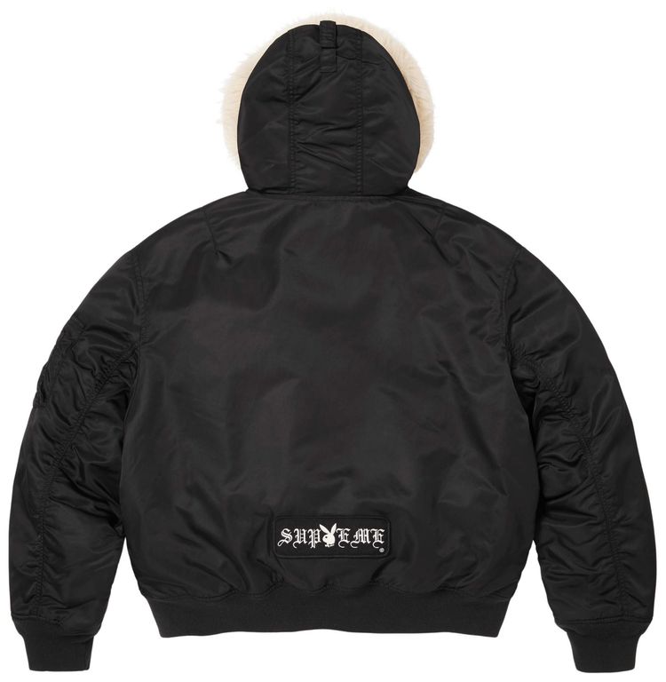 Supreme x Playboy Hooded Ma 1 Black